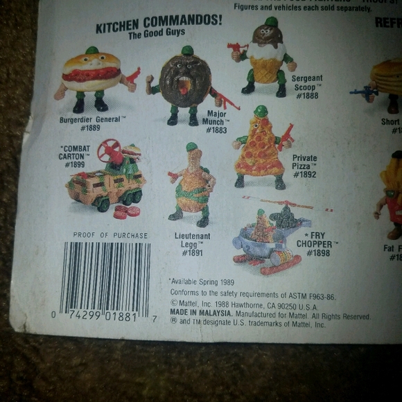 Vintage RARE 1988 Mattel Food Fighters "Chip The Ripper" Figure - Picture 6 of 6